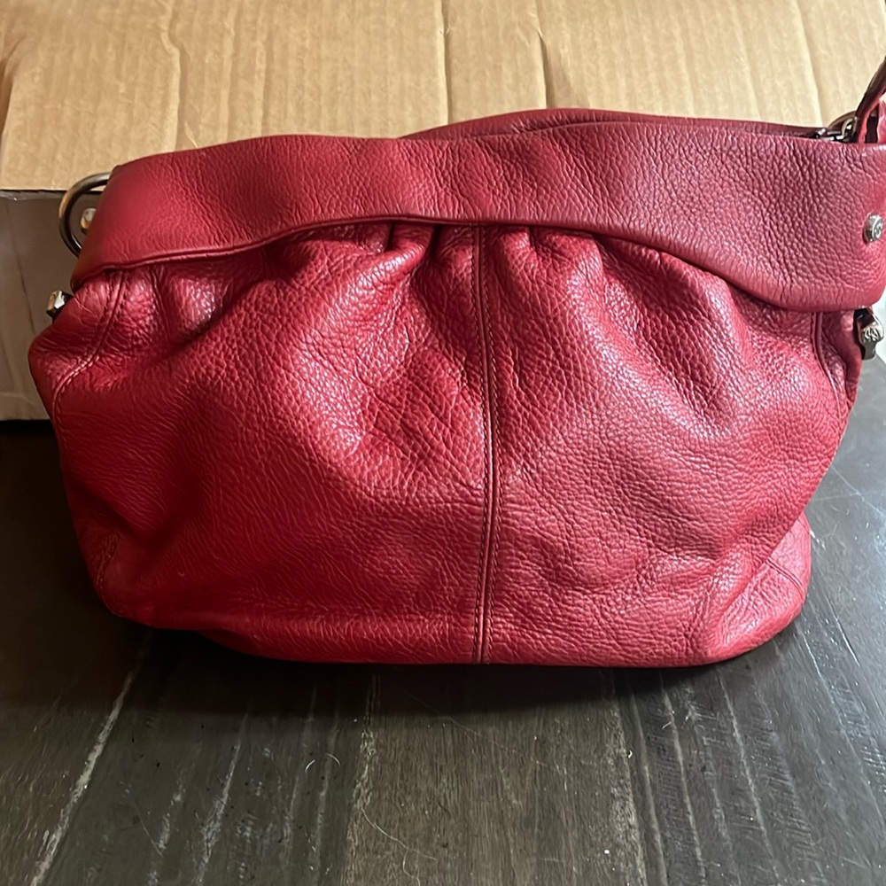 ALLISON SCOTT RED HANDBAG PURSE LEATHER MEDIUM SIZE DEEP GORGEOUS